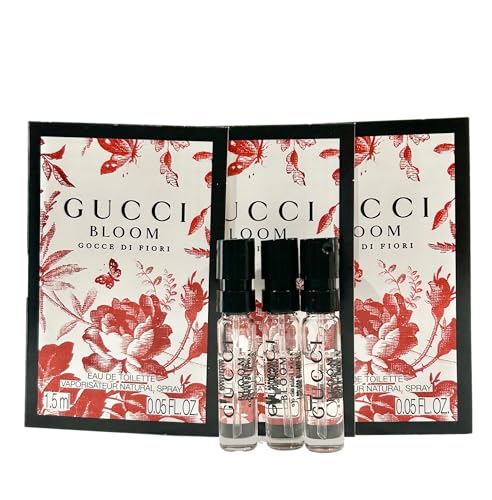 Gucci Bloom Sample Gocce Di Fiori Perfume Women EDT Spray 1.5 ml / 0.05 oz - set of 3