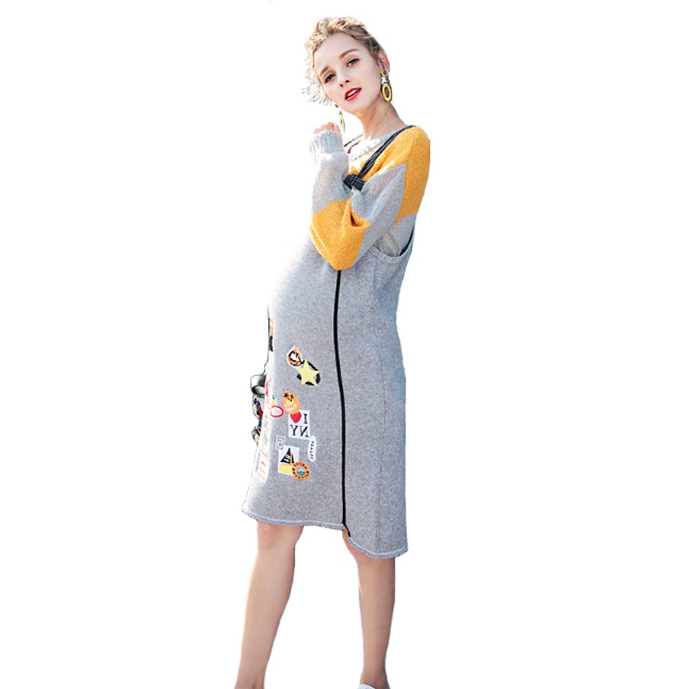 海外ブランド ルームウェアパジャマ さいず サイズ Gray 色 妊婦の着用秋と冬のノースリーブスリングニットドレス冬の新しいストラップ マタニティスカートツーピース マタニティウェア Gaojie Xl X Large Gray B07kbz1d75 大勧め Www Aiq Aiq Com Mx