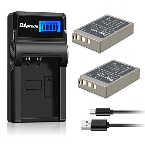 BLS-5 OAproda Batteries (2 Pack) and LCD USB Charger for Olympus BLS-5, BLS-50, PS-BLS5 and Olympus OM-D E-M10, PEN E-PL2, E-PL3, E-PL6, E-P3, E-PM1, E-PM2, Stylus 1
