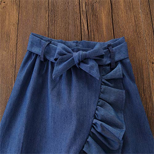 BOIZONTY Toddler Kids Baby Girls Ruffle Strappy Tube Top Irregular Maxi Skirt Outfit Dress Set Summer Clothes (Irregula Skirts, 2-3 Years) - Thumbnail 3