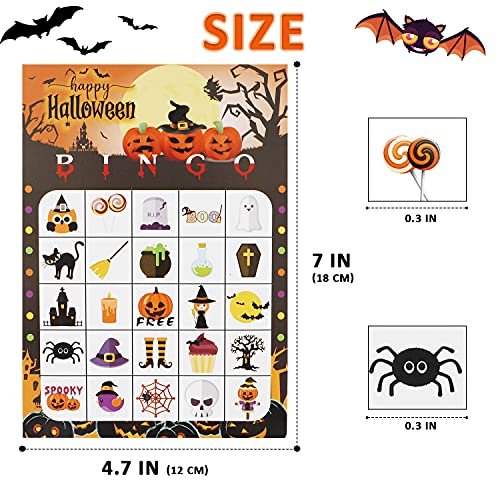 Halloween Bingo Game Halloween Party Games for Kids 24 Players, School Classroom Games, Trick or Treating, Halloween Party Favors Supplies, Family Activity