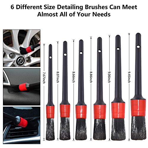 Fitosy Detailing Brush Set,6 Different Sizes Detail Brush for Car
