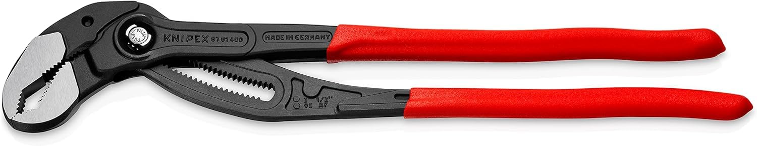KNIPEX Cobra XL Pipe Wrench and Water Pump Pliers Self-Service Card with Non-Slip Plastic Coating 400 mm, 87 01 400 SB