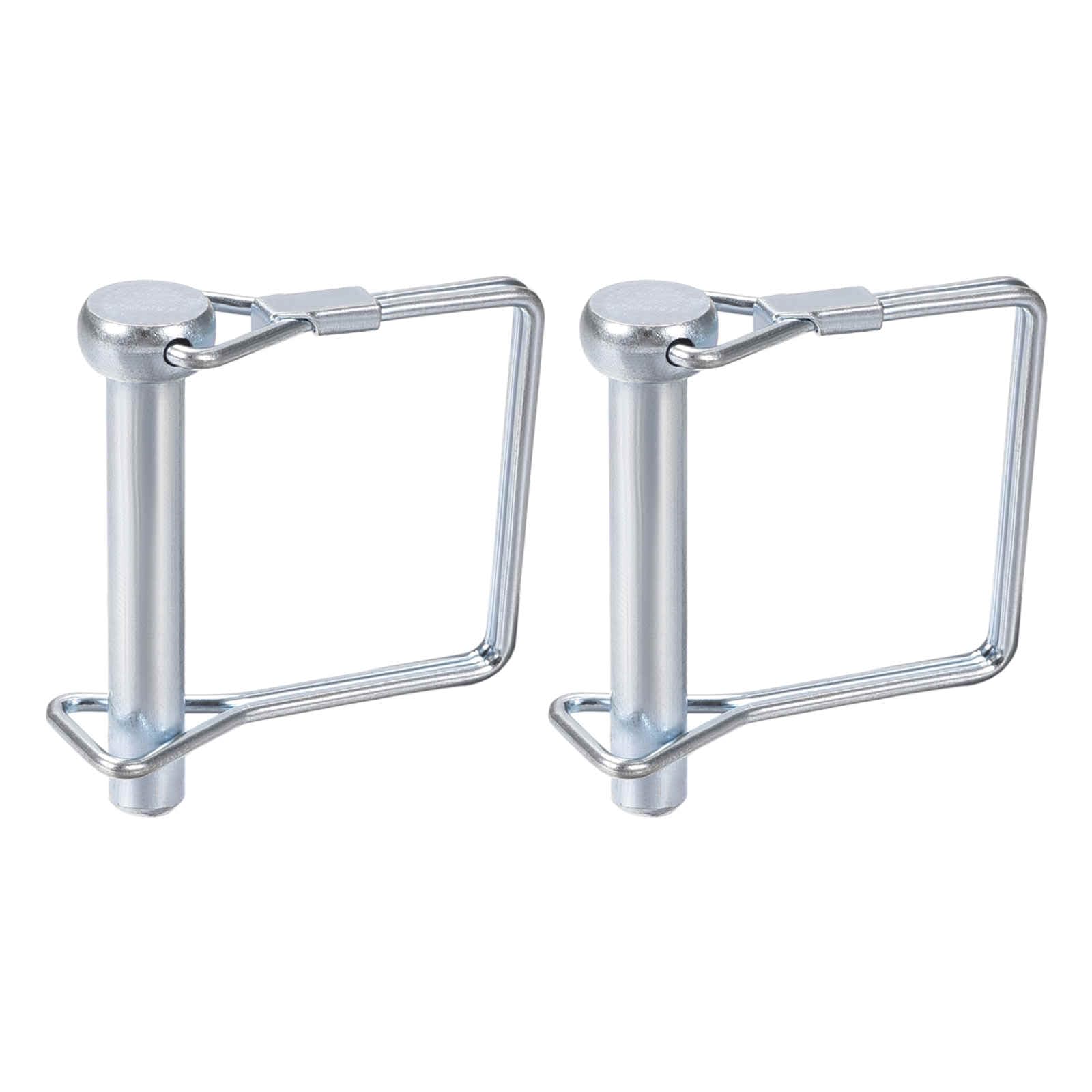 DTGN 8mm x 45mm (DxL) Shaft Locking Pin - 2Pack - Good for Farm Trailers Lawn - Carbon Steel Square Trailer Coupler Pin - Silver Tone