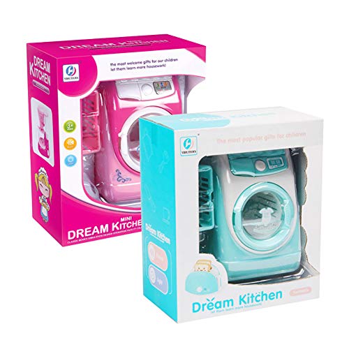 Coherny Mini Simulation Dollhouse Furniture Washing Machine Kitchen Toys Kids Children Play House Toy Washing Machine Gift for Children