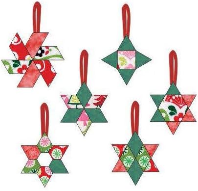 English Paper Piecing Star Ornaments - 6 Different Pattern Pieces to Make 12 Ornaments of Fun to Hand Sew Holiday Ornaments ? Approximately 3? to 4? -