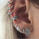 Eight Sets Bohemian Retro Sun Moon Earrings Women Jewerly
