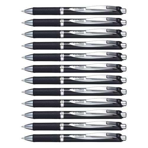 Pentel BLP77 EnerGel Permanent Security/Archival Pen, 0.7mm Tip, Black ink (Pack of 12)