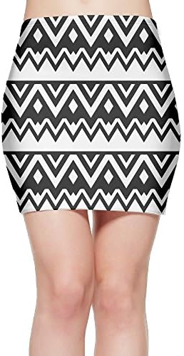 Dyyylwi Aztec Black and White Seamless Bandage Cotton Short Pencil Skirt