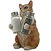 Orange Tabby Kitty Cat Glass Salt & Pepper Shaker Set with Holder Figurine in Decorative Pet Statues and Sculptures As Kitten Kitchen Table Decoration Gifts for Cat Owners by Home-n-Gifts