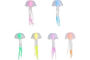 SAHENITEANA 6pcs Silicone Jellyfish Decorations for Aquariums – Vibrant, Realistic Fish Tank Decor, Safe Underwater Décor for