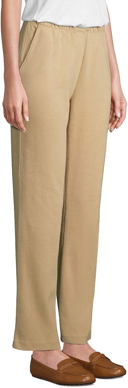 Lands' End Women's Sport Knit High Rise Elastic Waist Pull On Pants at  Women’s Clothing store