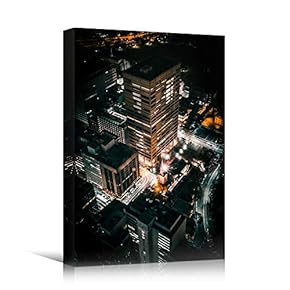signwin Canvas Wall Art City Lightscape Cityscape Colorful...