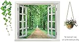 EMIRACLEZE Christmas Gift Holiday Shopping 3d Tree Flower Windows Avenue Removable Mural Wall Stickers Wall Decal for Television Background Home Decor