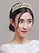 Sunshinesmile Vintage Wedding Bridal Crystal Pearl Gold Hair Accessories Headband Crown Tiara