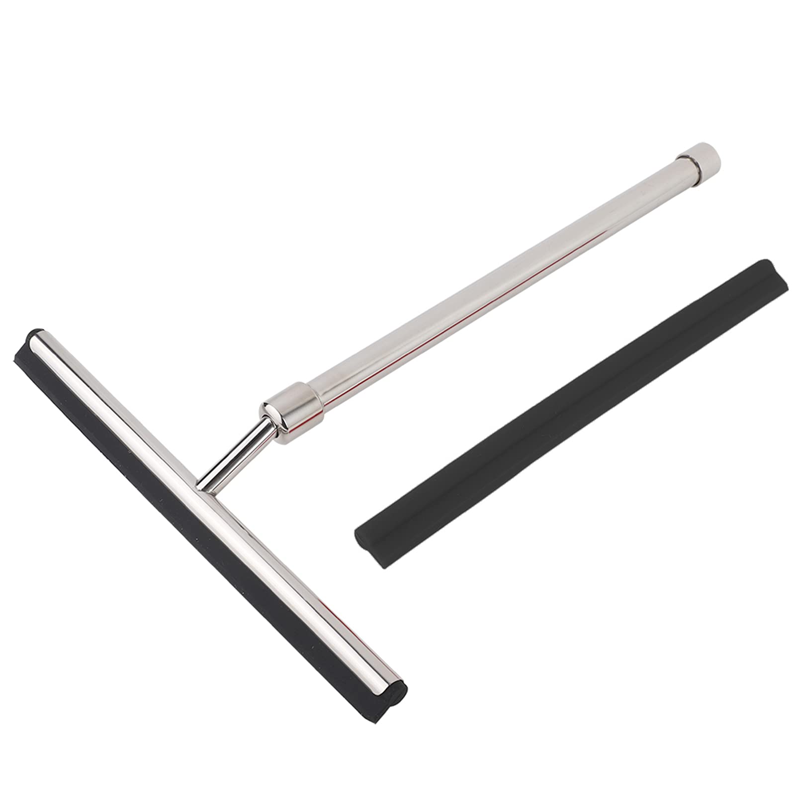 Extension Pole Window Squeegee with Water Spray Silicone Blade, Glass Cleaner Tool for Washing Windows, Includes Cleaning Brush and Handle Wipe