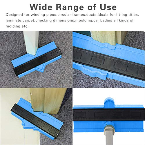 10 Inch Contour Gauge,Duplicator Plastic Profile Gauge Measure Ruler Easy Outline Gauge Standard Wood Marking Tool(Blue)