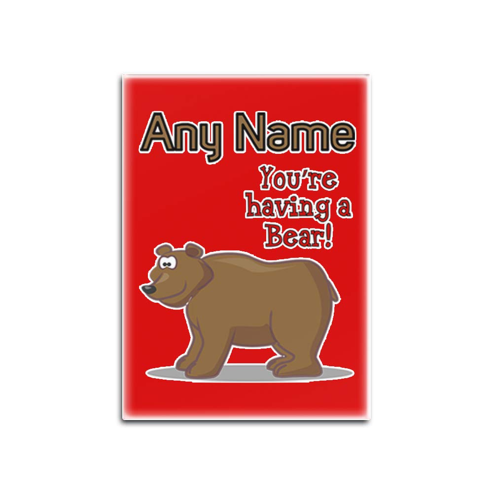UNIGIFT Imán para Nevera de Cristal con diseño de Oso con Texto en ...