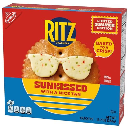 RITZ SUNKISSED CRACKERS, SNACKS FOR KIDS AND ADULTS, LUNCH SNACKS, LIMITED EDITION, 13.7 OZ