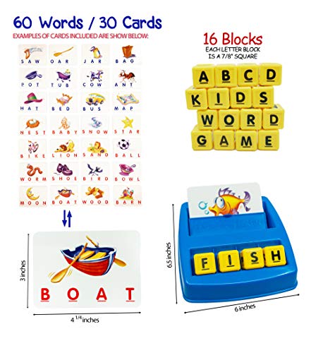 Matching Letter Game for Kids - Spelling Game for Learning Objects,  Teaches Word Recognition, Increases Memory - Educational Toy - Preschool/Kindergarten to Young Kid Activities, Ages 3,4,5,6,7 