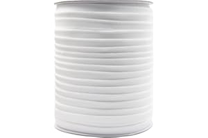 Bristlegrass Bra Underwire Casing Elastic Band for Sewing 3/8" 10mm Roll Spool Nylon Spandex Plush Channeling Tape for Lingerie Underwear Sewing Trim (J-3/8 Inch x 50 Yards,White)
