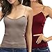 Women’s Slimming Camis Fitted Elasticity V Neck Tank Top with Spaghetti Straps 2-PACK