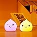 CestMall Waterdrop Silicone LED Night Light for Kids,Multicolor Nursery Cute Lamp, Battery Powered,Tap Control Touch Sensor Nightlight for Baby Children Toddler Infant (A)