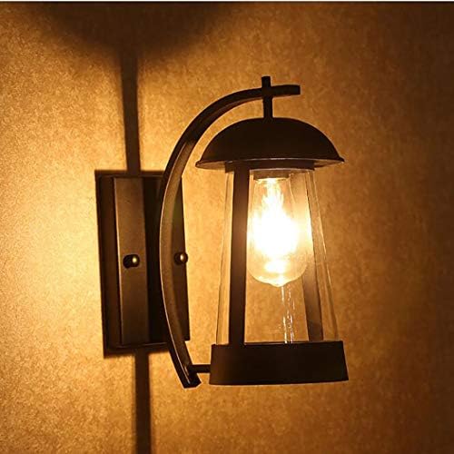Industrial Wall Lamp Outdoor Waterproof Balcony Wrought Iron Wall Lamp for Stairs Courtyard Outdoor Villa Roof Courtyard Garden Gate Garage Lights