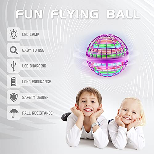 Flying Ball Toy Globe 360°Rotating Hand Controlled Flying Orb Ball Toys Magic Led Lights