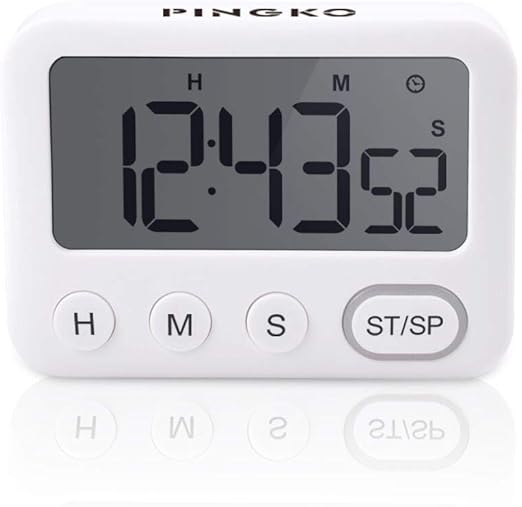 Amazon Co Jp Pingko タイマー デジタルタイマー 大画面タイマー キッチンタイマー カウントダウン 時計付き 大音量 アラーム機能 マグネット付き 小型 ホワイト ホーム キッチン