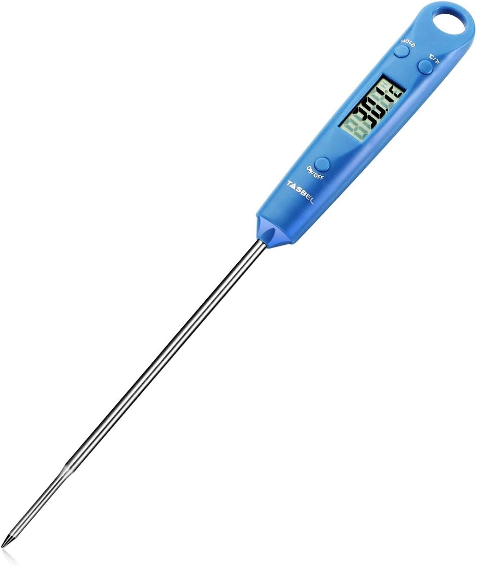 Tasbel Cooking Thermometer, Instant Read Digital Meat Thermometer with Long Probe for Food, Meat, Grill, BBQ, Milk, Candy and Bath Water