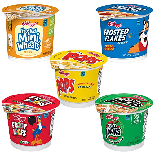 Kellogg's Cold Breakfast Cereal Cups, Bulk Pantry Staples, Cereal Cups