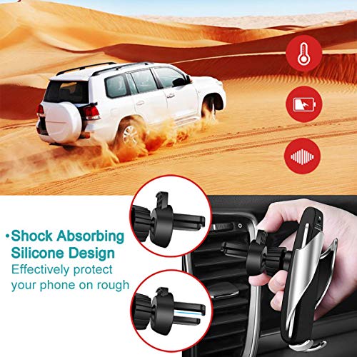 Wireless Car Charger Mount,YIVIDA 10W Qi Fast Charging Auto-Clamping Car Mount, Air Vent Car Phone Holder & QC3.1 Car Charger Compatible with iPhone X/Xs MAX/XS/XR/X/8/8+,Samsung S10/S10+/S9/S9+/S8