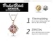 BAMOER 18K Rose Gold Plated Multicolor Cubic Zirconia Flower Earrings Necklace Ring Set for Women Girls CZ Jewelry Sets Size 8 Ring