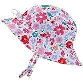 Baby Sun Hat Toddler Bucket Hat Summer Kids Beach Hats UPF 50+ Outdoor Adjustable Wide Brim Hat for Boy Girl 2-10 Years