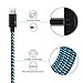 iPhone Charger, 3-Pack 6Ft Mingu, Nylon Braided Cord Lightning Cable to USB Charging Cable for iPhone 7 7 Plus 6s 6 5s 5c 5 SE, iPad Pro, Air, iPad mini 4 3 2, iPod Nano/Touch - Green & Black