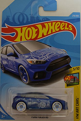 Blue Ford Focus RS Hot Wheels HW 'Art Cars' Series 1:64 Scale Collectible Die Cast Model Car #3/10