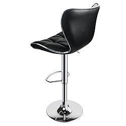 Leopard Shell Back Adjustable Swivel Bar Stools, PU