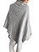 Simplee Apparel Women's Turtleneck Knitted Poncho Pullovers Sweater,Gray,One Size,Gray,One Size