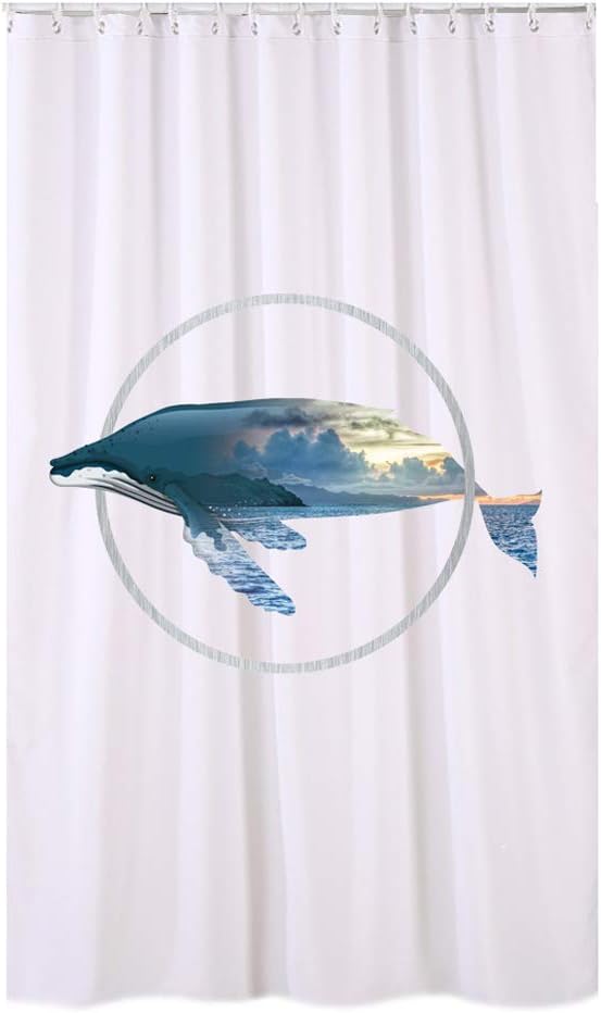 Omenluck 1 Pc Shower Curtain Mildew With Hook Marine Shower Curtain Shower Curtain Liner