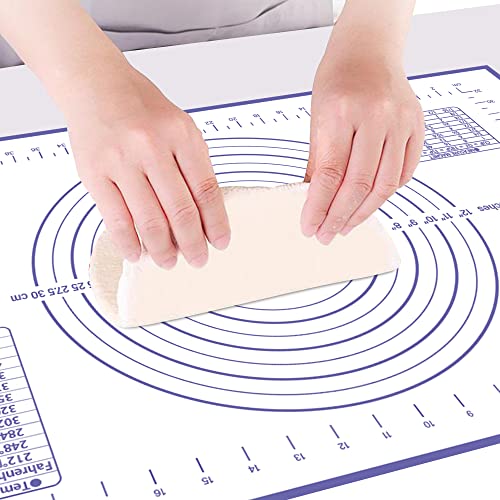 Fracoda Silicone Pastry Mat, Large Non Stick Dough Rolling Mat with