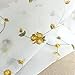 jinchan Sheer Curtains Floral Embroidered for Living Room Yellow Girls Room Rod Pocket Natural Style Window 1 Pair 84 inch