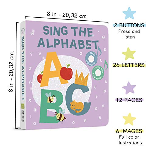 Cali's Books Sing The Alphabet (Mom's Choice Award Winner) Press, Listen and Sing Along! Sound Book - Best Interactive and Educational Gift for Baby, Toddler, 1 Year Old Girl and Boy - Thumbnail 2