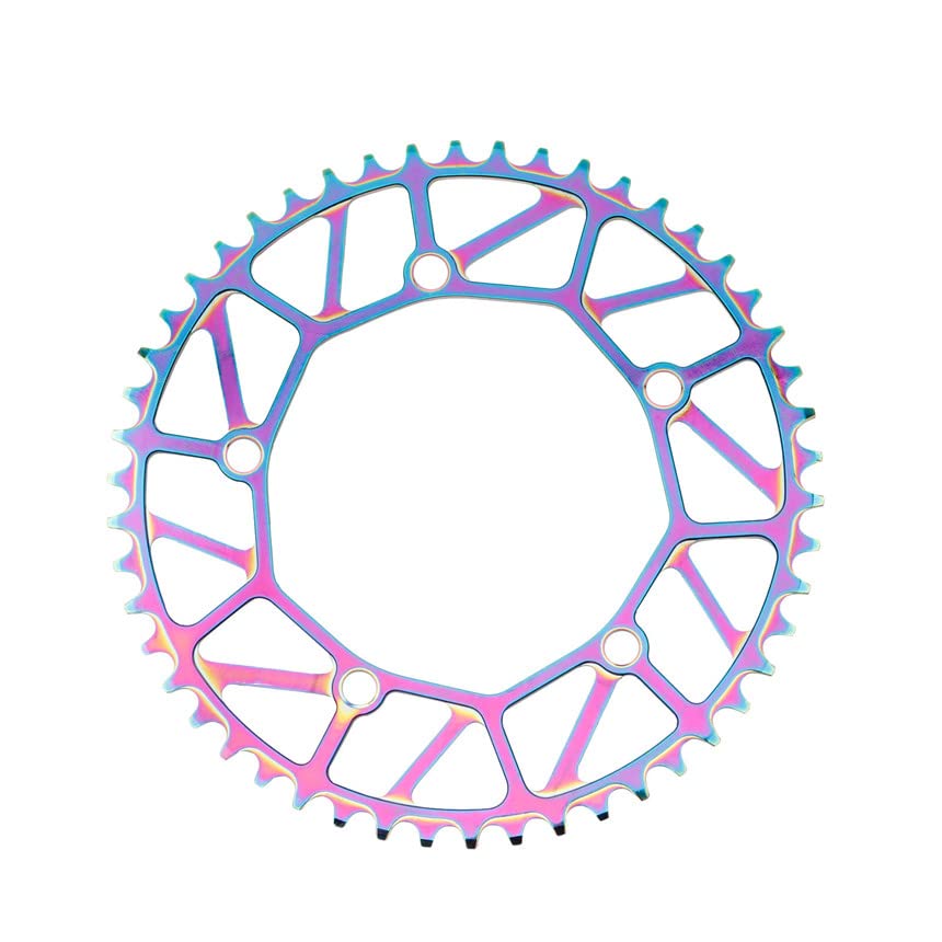 London Craftwork 130BCD Bicycle Chainring Crank Single Disc 130BCD 50 52 54 56 58T for Most Bicycles Road Bikes Mountain Bikes (56t, multicoloured)