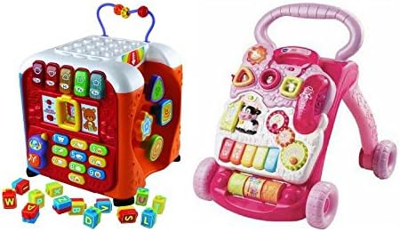 VTech Sit-to-Stand Learning Walker - Pink (with Alphabet Activity Cube)