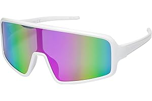 FLAWLESS EYEWEAR Oversized Shield Wraparound Sports Sunglasses for Men Women Outdoor One Piece Visor Mirror Sport Glasses