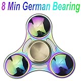 GIM Hand Spinner Fidget Toy Dazzling Colorful, Up To 8 Min High Speed with Extra DIY German Bearing Gim Fidget Spinner Metal