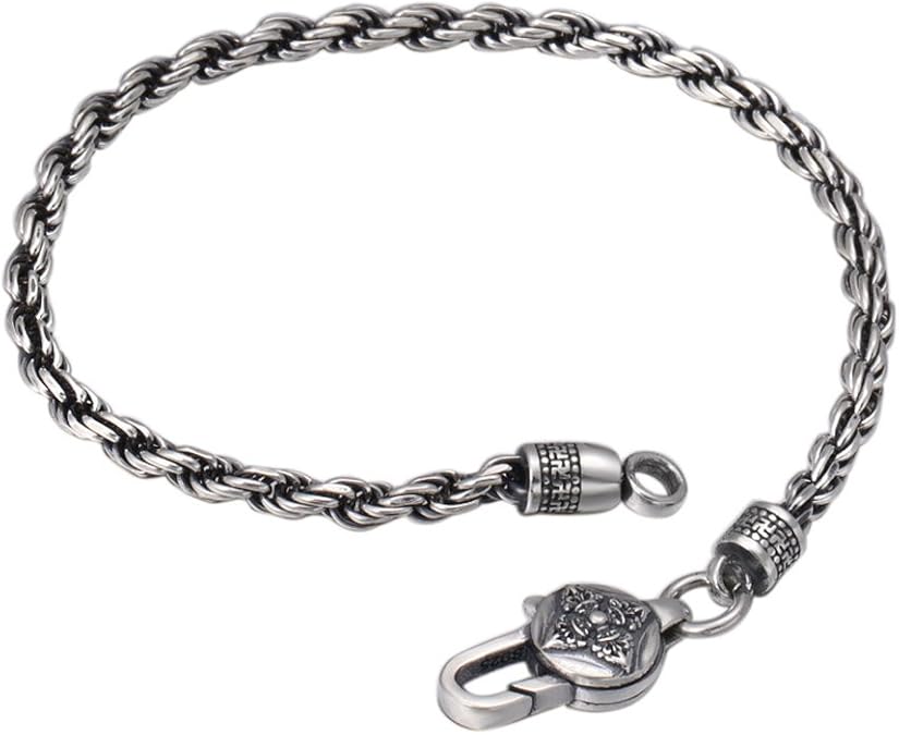 Vintage Black 925 Sterling Silver Twisted Rope Chain