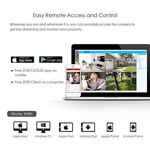 ZOSI Add on Camera ZG2332M 1080p HD 2.0MP Wireless IP Network Camera Weatherproof Outdoor Indoor