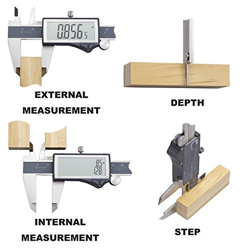 Clockwise Tools DCLR-0605 Electronic Digital Caliper Inch/Metric/Fractions Conversion IP54 Protection 0-6 Inch/150 mm Stainless Steel Body Super Large LCD Screen Auto Off Featured Measuring Tool (Cert
